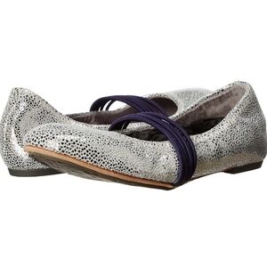 Tsubo silver‎ metallic crackle ballet flat